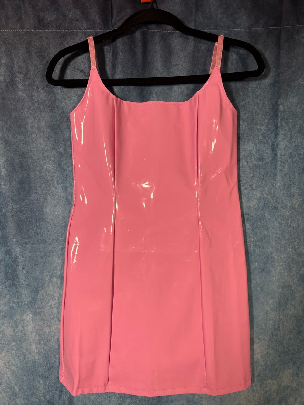 PrettyLittleThing Barbie Pink Faux Leather Mini Dress US 6